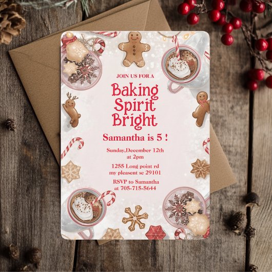 Verjaardagsfeest met Kerstkoek Backgeest Kaart