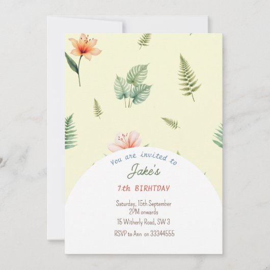 Verjaardagsfeest met leuke dinosaurussen uitnodigi kaart (Voorkant)