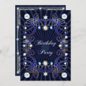 Verjaardagsfeest met massa's juwelen kaart (Voorkant / Achterkant)