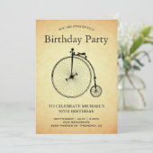 Verjaardagsfeest met Oude Fiets Kaart (Staand voorkant)