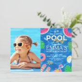 Verjaardagsfeest met poolfoto kaart (Staand voorkant)