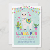 Verjaardagsfeest met regenboog alpaca en een schat kaart (Voorkant)