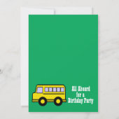 Verjaardagsfeest met schoolbus kaart (Achterkant)