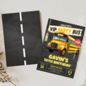 Verjaardagsfeest met schoolbus kaart