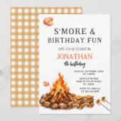 Verjaardagsfeest met S'more Kaart (Voorkant / Achterkant)
