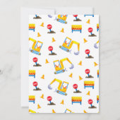 Verjaardagsfeest met veel plezier in de bouw bedankkaart (Achterkant)