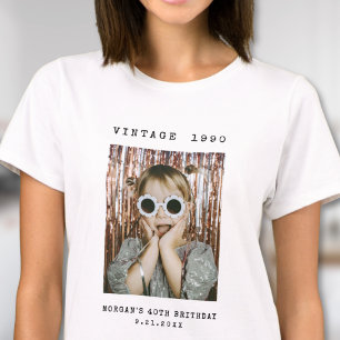 Verjaardagsfeest met vintage foto t-shirt