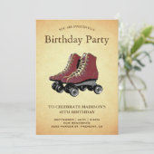 Verjaardagsfeest met Vintage Roller Skates Kaart (Staand voorkant)