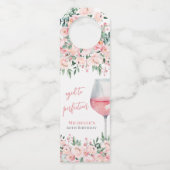 Verjaardagsfeest met wijnbloemen flessenhanger (Voorkant)