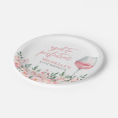 Verjaardagsfeest met wijnbloemen papieren bordje (Gekanteld)