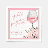 Verjaardagsfeest met wijnbloemen servet (Voorkant)