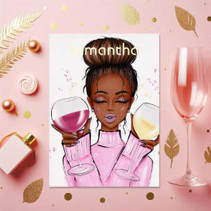 Verjaardagsfeest met wijnthema folie uitnodiging