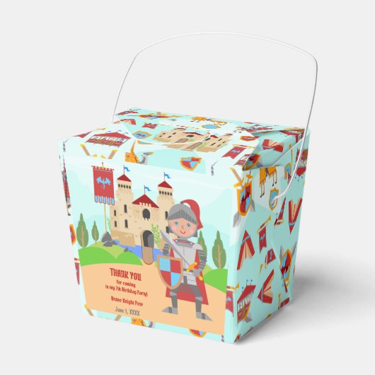 Verjaardagsfeest Middeleeuwse Ridders Toernooi Bedankdoosjes (Voorkant Zijde)