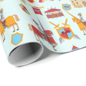 Verjaardagsfeest Middeleeuwse Ridders Toernooi Cadeaupapier (Rol Hoek)