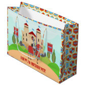 Verjaardagsfeest Middeleeuwse Ridders Toernooi Groot Cadeauzakje (Voorkant Gekanteld)