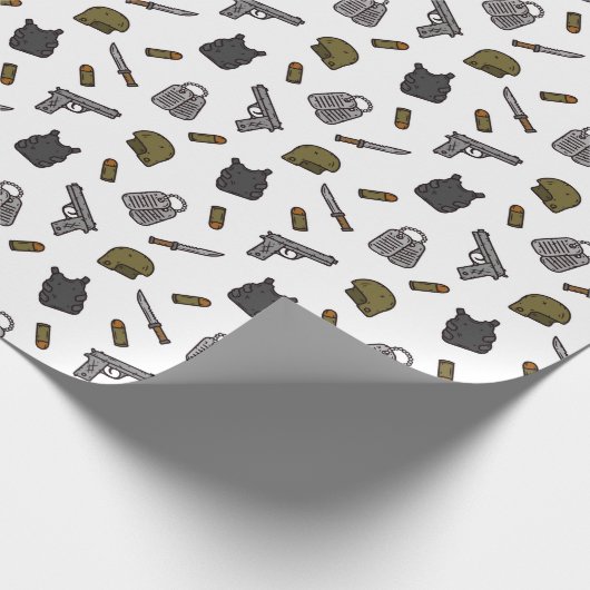 Verjaardagsfeest Militaire Strijdkrachten Cadeaupapier (Hoek)