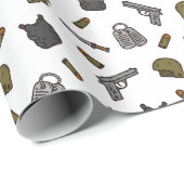 Verjaardagsfeest Militaire Strijdkrachten Cadeaupapier (Rol Hoek)