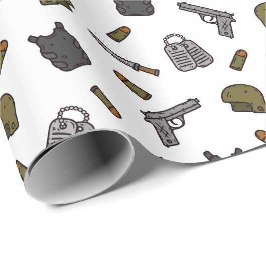 Verjaardagsfeest Militaire Strijdkrachten Cadeaupapier (Rol Hoek)