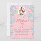 Verjaardagsfeest, moderne prinses Belle Kaart (Voorkant)