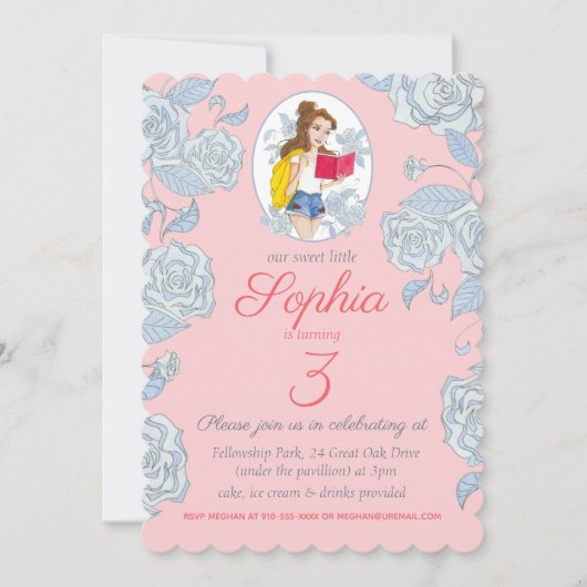 Verjaardagsfeest, moderne prinses Belle Kaart (Voorkant)