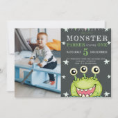Verjaardagsfeest Monster Kinder foto Kaart (Voorkant)