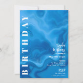 Verjaardagsfeest Moonstone Blue Kaart (Voorkant)