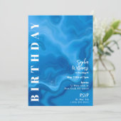 Verjaardagsfeest Moonstone Blue Kaart (Staand voorkant)