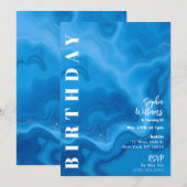 Verjaardagsfeest Moonstone Blue Kaart (Voorkant / Achterkant)