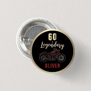 Verjaardagsfeest motorfiets 60ste verjaardag ronde button 3,2 cm