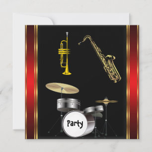 Verjaardagsfeest Muziek Dans Uitnodiging