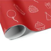 Verjaardagsfeest Naadloos Patroon Gift Cadeaupapier (Rol Hoek)