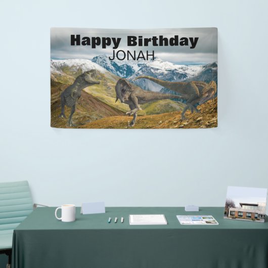 Verjaardagsfeest naam dinosaurus Tyrannosaurus Spandoek (Beurs)