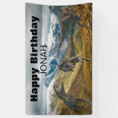 Verjaardagsfeest naam dinosaurus Tyrannosaurus Spandoek (Verticaal)