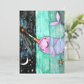 Verjaardagsfeest Narwhal Kaart (Staand voorkant)