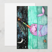 Verjaardagsfeest Narwhal Kaart (Voorkant / Achterkant)