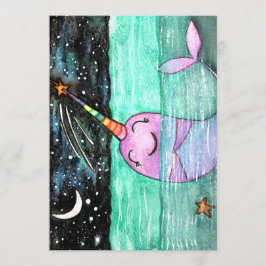 Verjaardagsfeest Narwhal Kaart