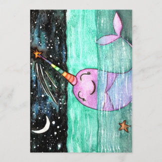 Verjaardagsfeest Narwhal Kaart