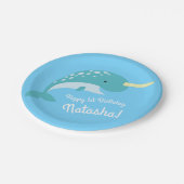 Verjaardagsfeest Narwhal Papieren Bordje (Gekanteld)