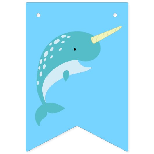 Verjaardagsfeest Narwhal Vlaggetjes (Eerste vlag)