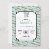 Verjaardagsfeest Nodig Bakkerij Verjaardag Mint Co Kaart (Voorkant)