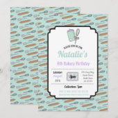 Verjaardagsfeest Nodig Bakkerij Verjaardag Mint Co Kaart (Voorkant / Achterkant)