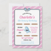 Verjaardagsfeest Nodig Bakkerij Verjaardag Roze Co Kaart (Voorkant)