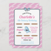 Verjaardagsfeest Nodig Bakkerij Verjaardag Roze Co Kaart (Voorkant / Achterkant)