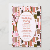 Verjaardagsfeest Nodig  Mid-Century Modern uit Kaart (Voorkant)