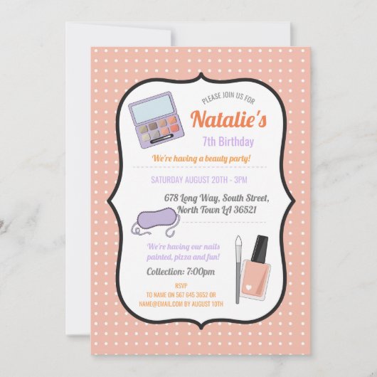 Verjaardagsfeest Nodig Schoonheid Verjaardagspijke Kaart (Voorkant)