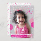 VERJAARDAGSFEEST nodigen schattige roze ballonnen  Kaart (Voorkant / Achterkant)