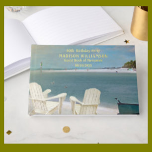 Verjaardagsfeest Ocean Beach Stoelen Echt Gouden F Gastenboek