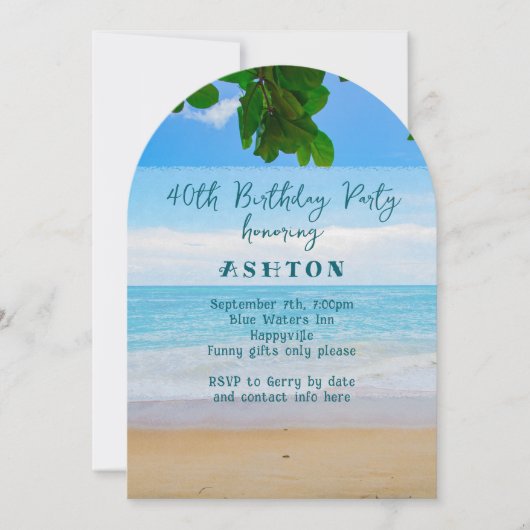 Verjaardagsfeest Ocean Uitzicht Adult Kaart (Voorkant)