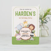 Verjaardagsfeest - Oerwoud Animal Kaart (Staand voorkant)