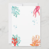 Verjaardagsfeest onder de zee walvis, oceandieren kaart (Achterkant)